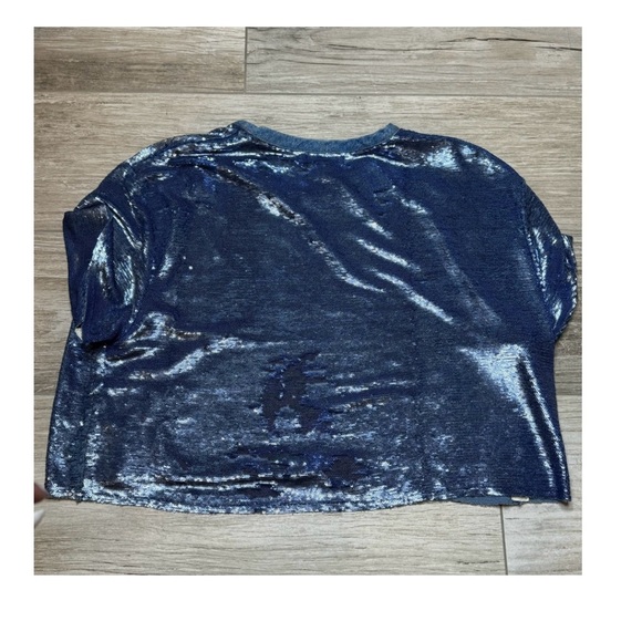 ‼️WOW‼️IRO Sequins Blue Crop Top Size 38 - Picture 7 of 10